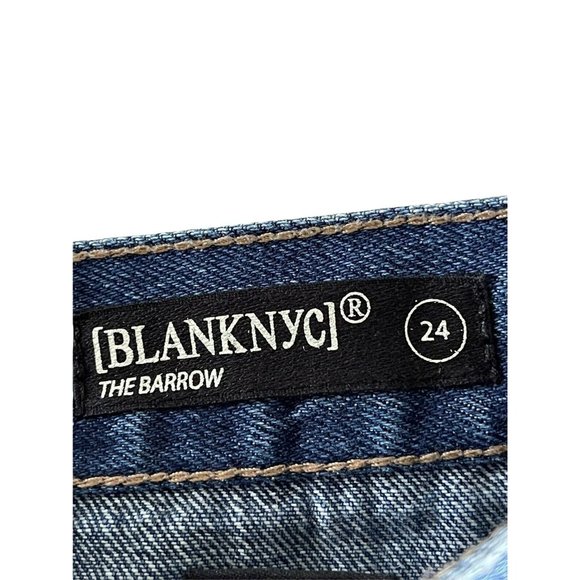 Blank NYC The Barrow Vintage High Rise Shorts Distressed Size 24 Medium Wash - Picture 4 of 10
